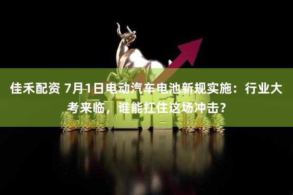 佳禾配资 7月1日电动汽车电池新规实施：行业大考来临，谁能扛住这场冲击？