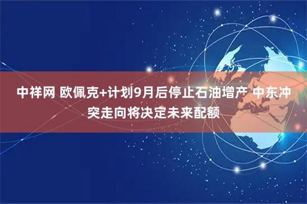 中祥网 欧佩克+计划9月后停止石油增产 中东冲突走向将决定未来配额